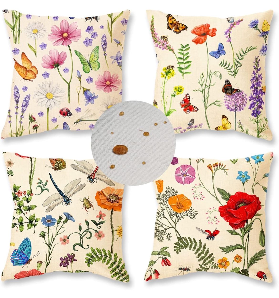 Spring Summer Outdoor Pillow Covers. Fundas de cojín para exterior, primavera, verano.