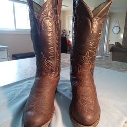 Vintage Tony Lama Leather Western Boots Size 9 And 1/2 D