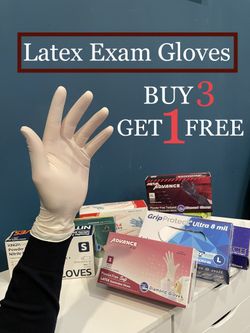 Latex Exam Gloves. 6 Mil, Powder Free