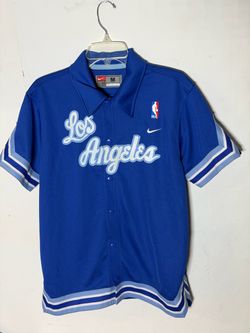 Vintage Nike Los Angeles Lakers Blue Button-Up Shooting Shirt Men’s Medium