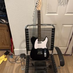 Black Squire Telecaster By Fender 6-string Electric Guitar ( Used Gently )