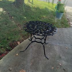 Heavy Black Cast Iron Table