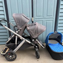 Uppababy Vista Double Stroller With Bassinet 