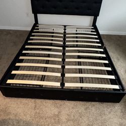 Queen Bed Frame w/ USB Charger + 4 Storage Drawers 