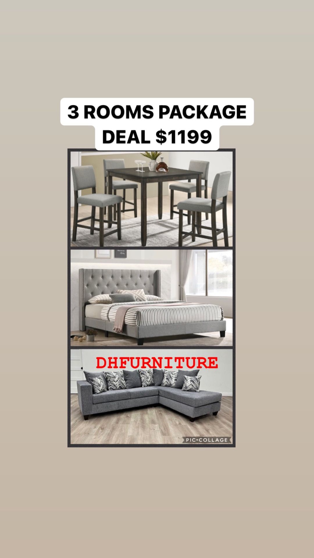 3 ROOMS PACKAGE DEAL /$49 & Take It home