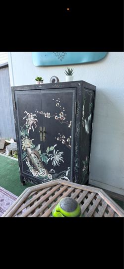 Vintage Asian Style Accent Cabinet