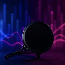 Black Pop Filter with Flexible Arm