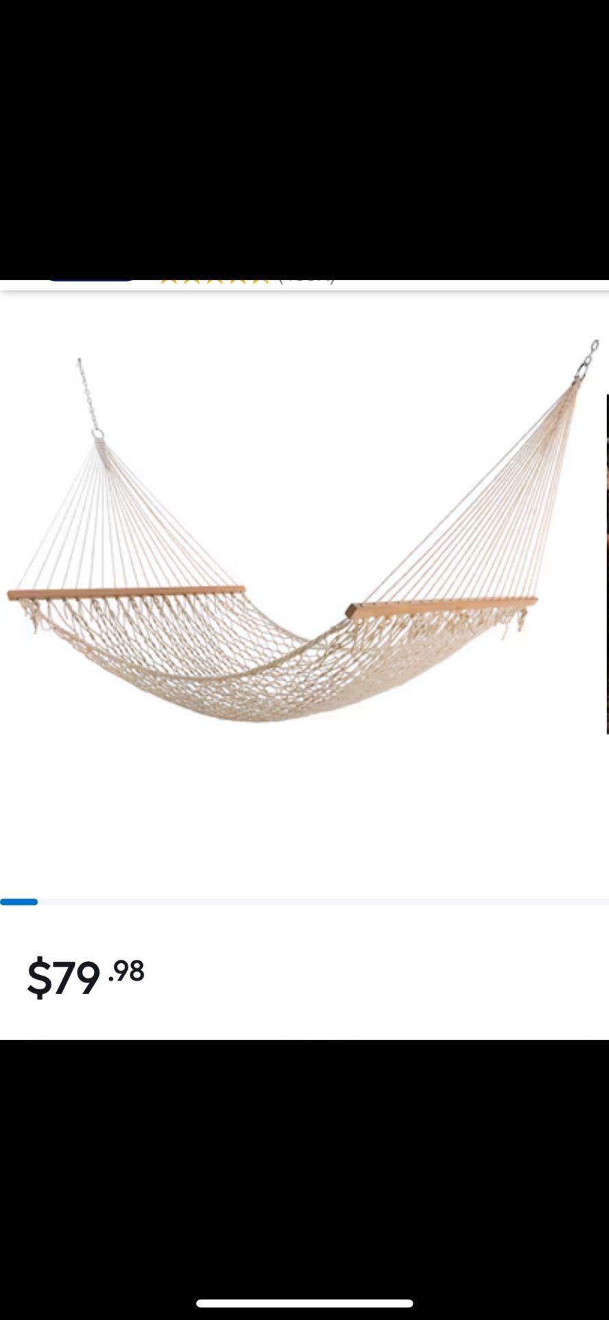 Wooden double cotton hammock