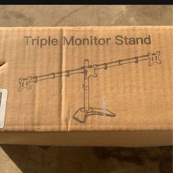 Triple Monitor Stand With One 23” Monitor