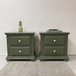 Restored Green Nightstand Set