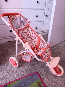 Girls Floral Baby Doll Stroller