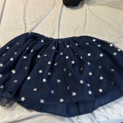 Girls Skirt, Blue With Stars, Size 6