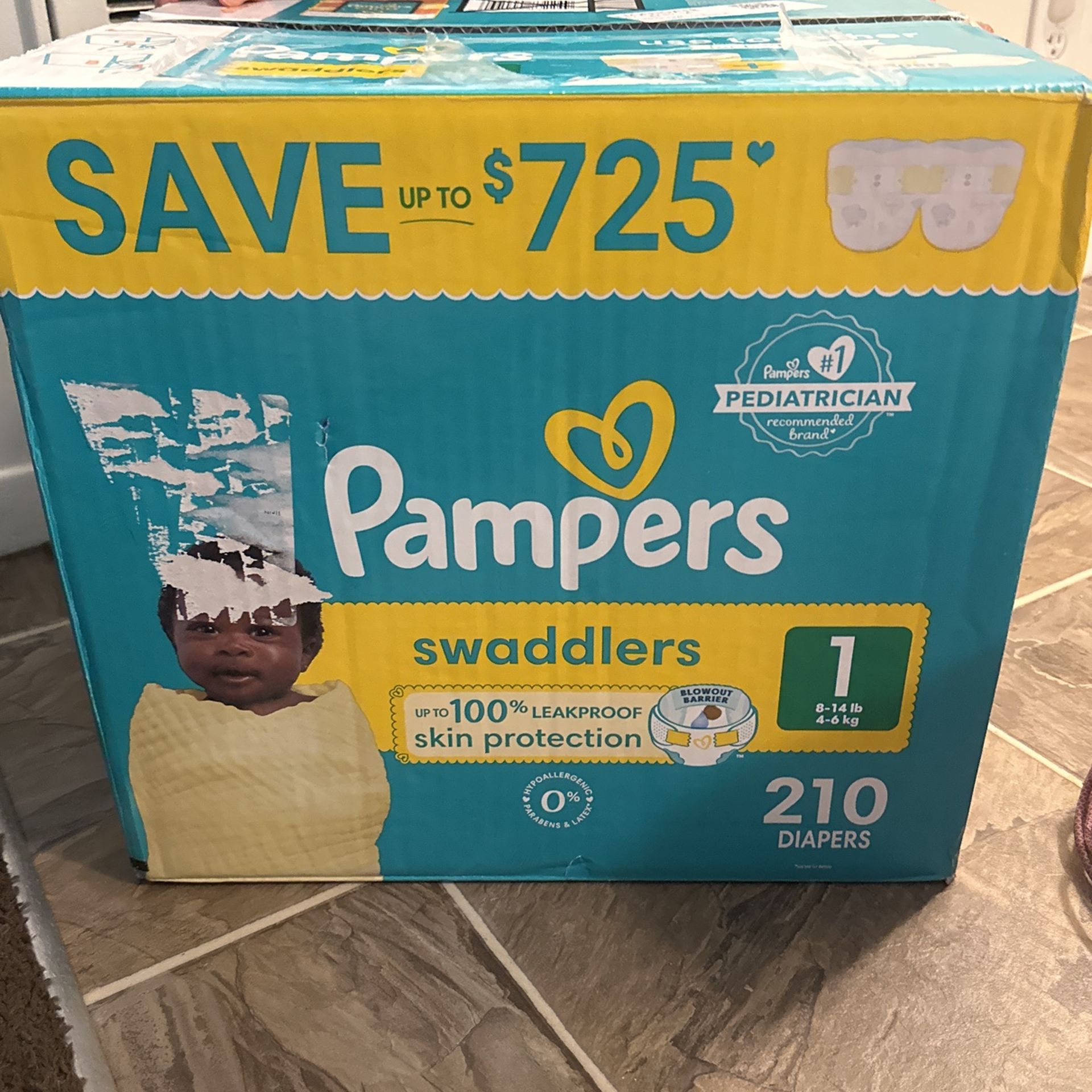 Pampers Swaddlers Size 1 Package Of 210