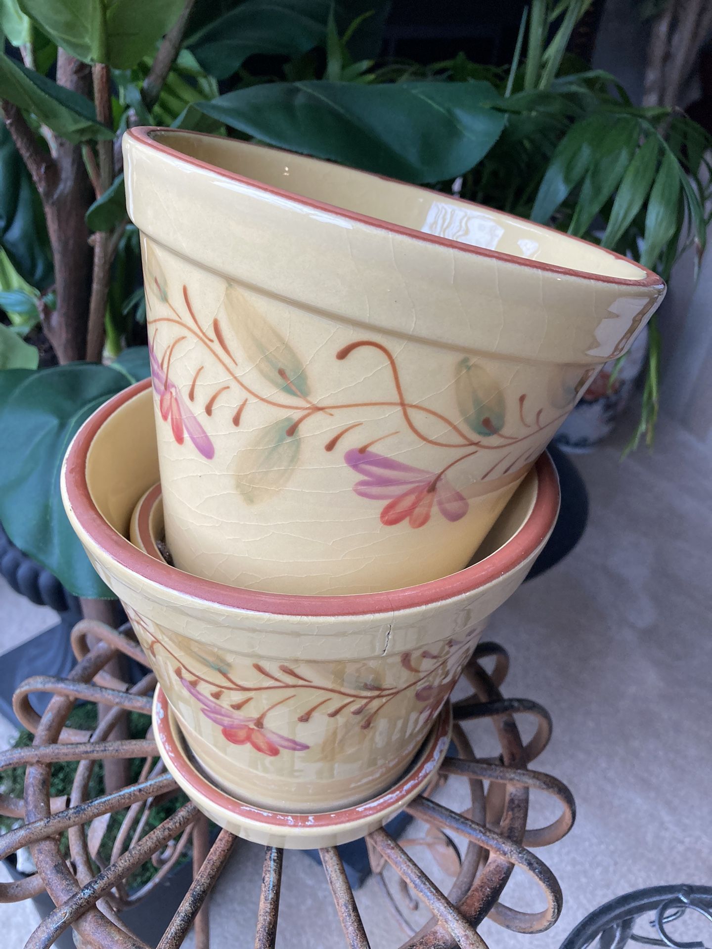 Planters Yellow Ceramic Pots 6” (Set of 2)