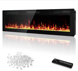 Electric Wall-In Fireplace with Remote