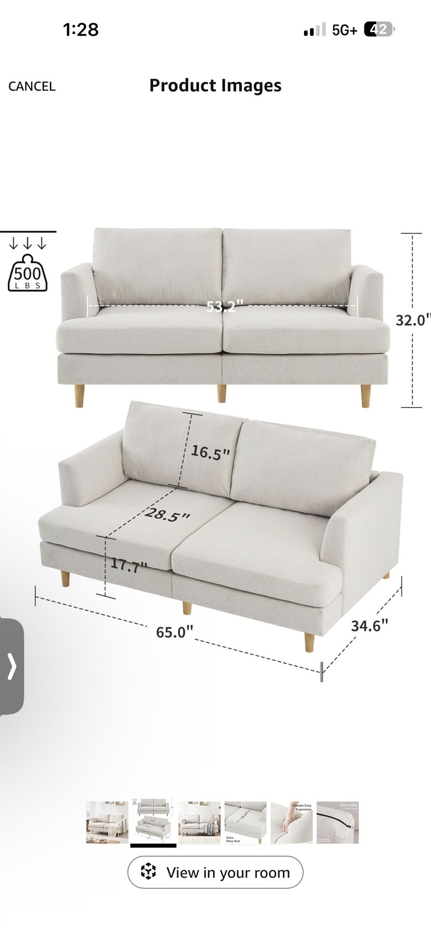 🛋️ Cozy White Loveseat – Perfect for Any Space!