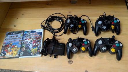 Game Cube Controllers Plus Smash Brothers And USB Adapter