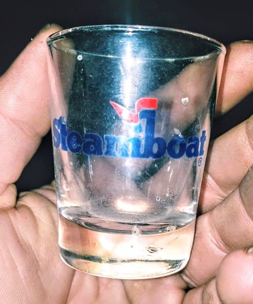 Vintage steamboat shot glass
