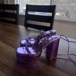 Purple platform heels