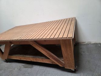 Heavy Duty  Wood Work Table on Casters