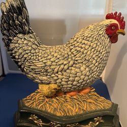 Rooster Chicken Doorstop Cast-Iron