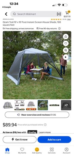 Ozark Trail 10'x 10' Foot Instant Screen