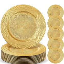 New 50 Pack Gold Charger Plates 13in