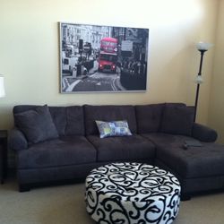 Gray Sofa With Chaise Lounger 