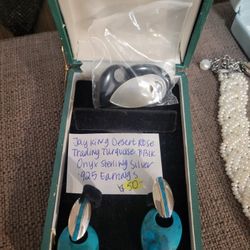 Jay King Desert Rose Turquoise And Black Onyx