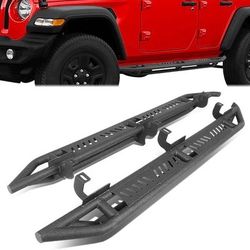 LA Zona Auto Parts 2018 to 2025 Jeep Wrangler four door side step running boards estribos 4 puertas  