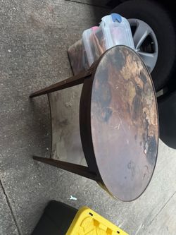 Round Wood Side Table
