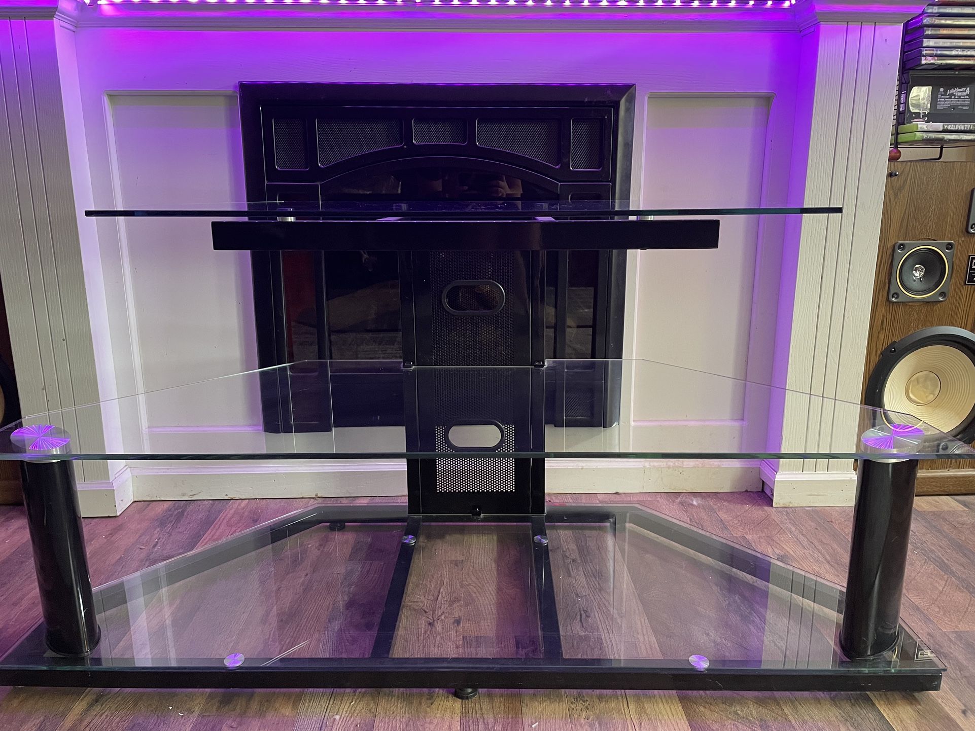 Glass 3 Tier Tv Stand