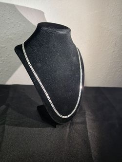 925 Sterling Silver Flat Curb Cuban