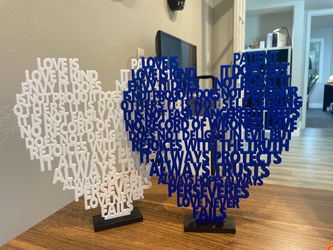 1 Corinthians 13 Heart Word Art Sculpture