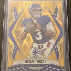 2025 Panini Phoenix Russell Wilson Gold Lava #03/10 JERSEY MATCH