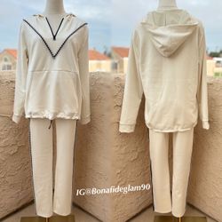 Koral Activewear bead embellished scuba sweater sweatpants coord sweatsuit set