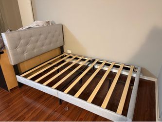 Full size bed frame with headboard