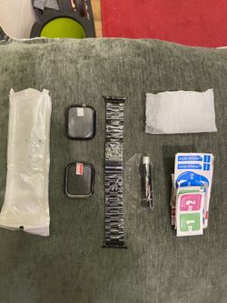 Apple Watch Black Steel Band With Frame Case. New!