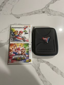 Mario Kart 7 & Mario Sports Superstars With 3DS Case (Read The Description For Price/Details)