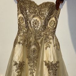 gold dama dress