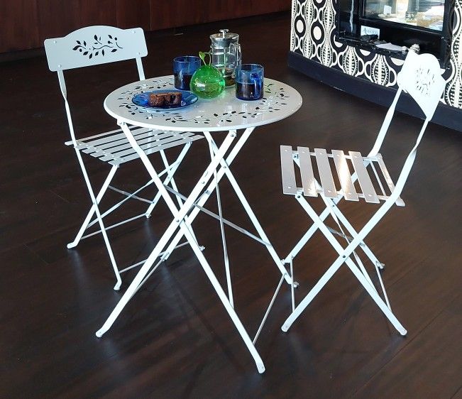 Cafe Bistro Dining Table & Chairs Set 3 Piece