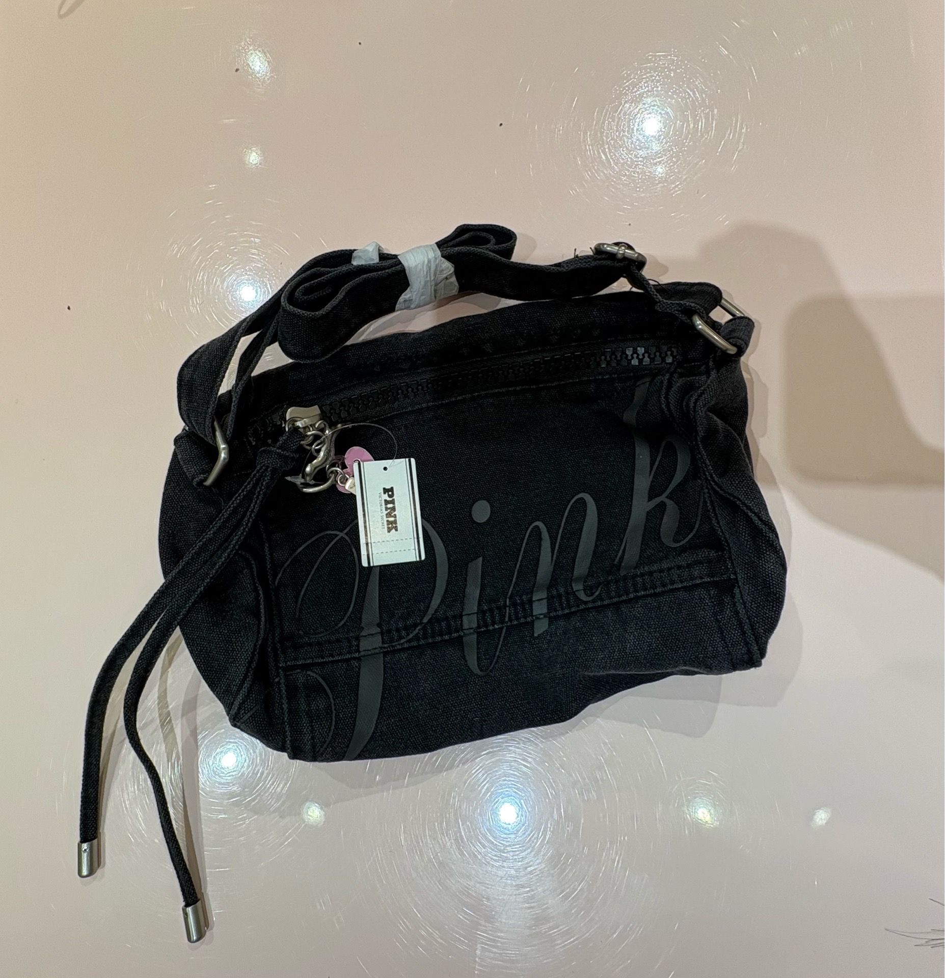 Canvas Rolled Duffle Shoulder Bag | Pink
