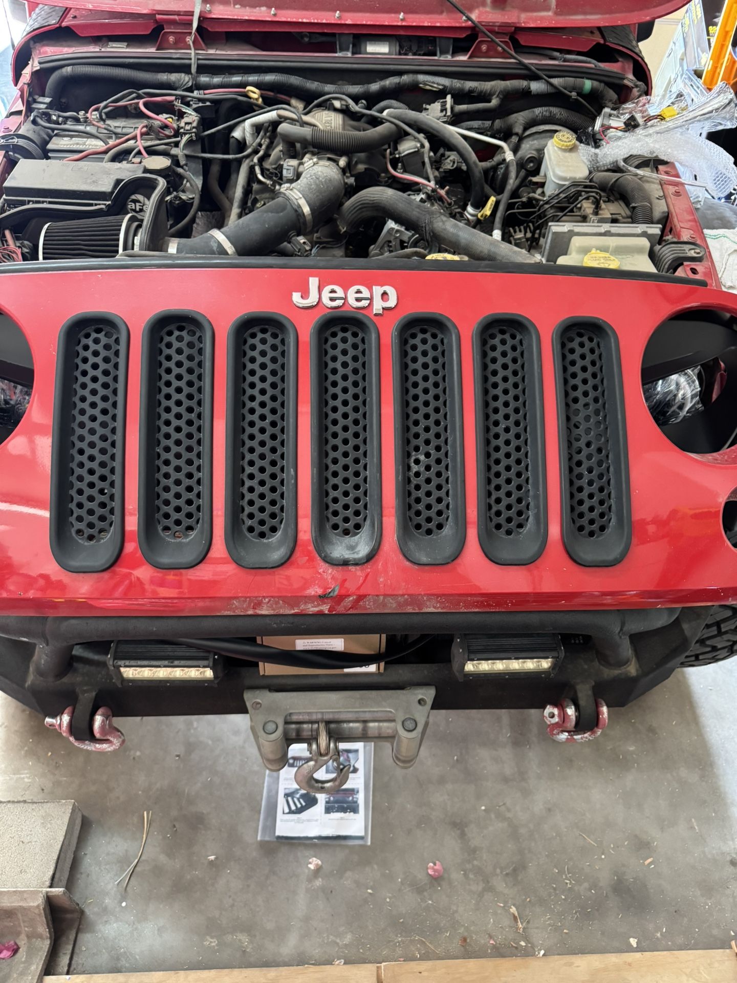Jeep JK Red Grill