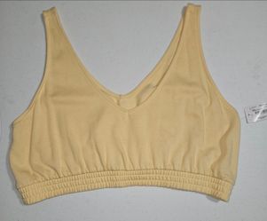 Flirtitude Yellow V-Neck Sports Bra with Elastic Band size XXL
