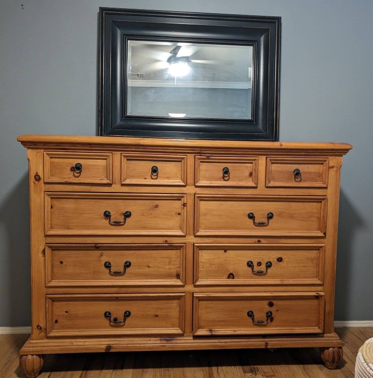 Custom Pine Dresser And Mirror