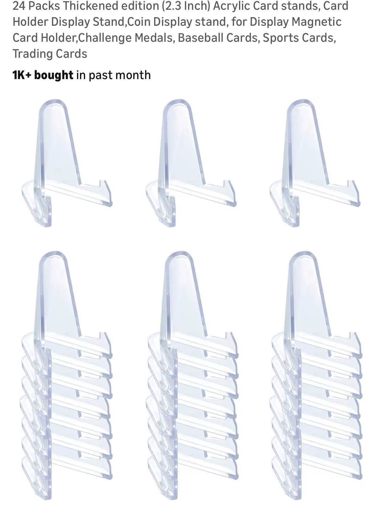 Lot of Clear Acrylic Trading Card Display Stands Pokemon Sports Card Easels