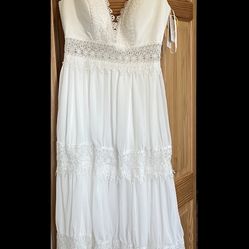 Boho A-Line Chiffon Sleeveless Wedding Dress 