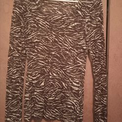 Zenana Outfitters Brown & White Sheer Zebra Print Top Sz Med $5 MPU SERIOUS INQUIRIES ONLY