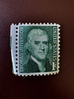 Thomas Jefferson 1 cent Antique Postage Stamp- Green Rare Vintage