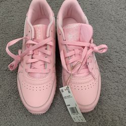 Pink Leather Rebook Running Shoes 